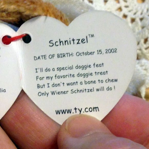 Ty Beanie Babies Schnitzel Dog Plush  2002, anniversary release - Picture 4 of 6